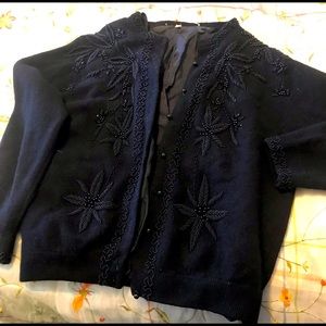 Vintage black beaded sweater
